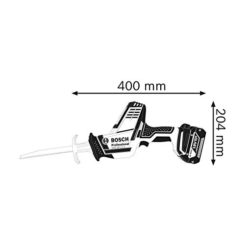 Bosch Professional GSA 18 V-LI C Sierra sable, 0 3050 cpm, profundidad de corte 200 mm, sin batería y cargador, en L-BOXX