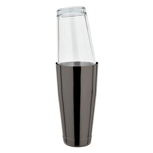 Boston Shaker - Coctelera Acero inoxidable 304 – GMB – Gunmetal negro con cristal de mezcla americano original.