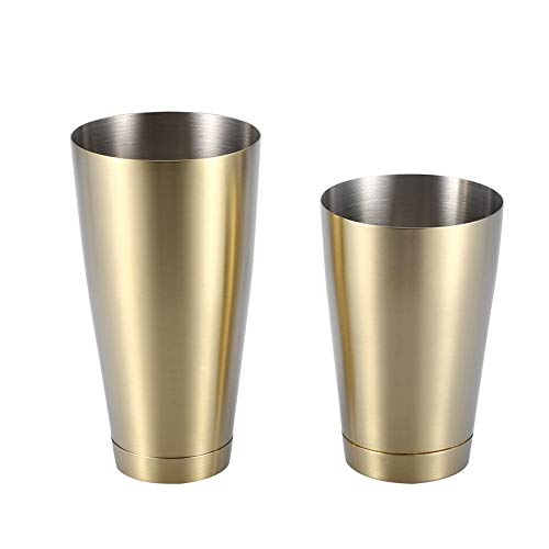 Boston Shaker - Coctelera de acero inoxidable resistente y duradera Titanium Golden