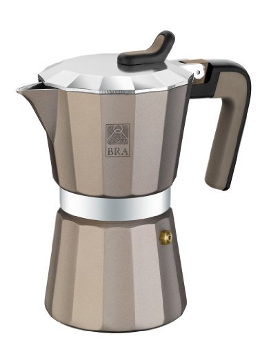 Bra Design Titanium 6 Cup Aluminum Coffee Maker by Pezzetti