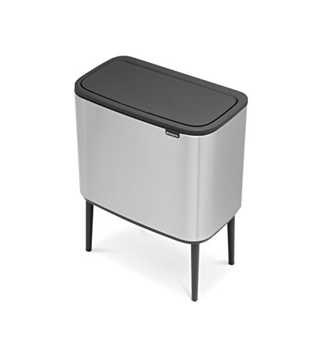 Brabantia Bo Touch Bin Cubo de Basura, Anti-Huellas, Acero Inoxidable, Plateado, 36 litros