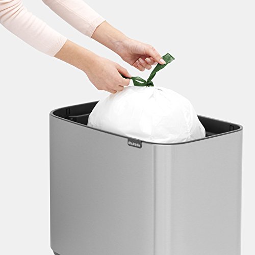 Brabantia Bo Touch Bin Cubo de Basura, Anti-Huellas, Acero Inoxidable, Plateado, 36 litros