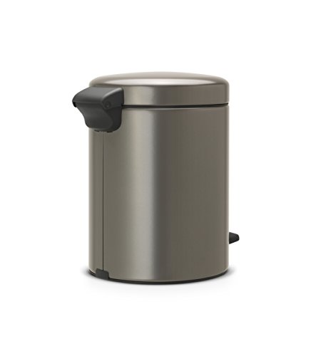 Brabantia Newicon-Cubo de Basura con Pedal, 5 l, Acero, Color Platinum, Inoxidable