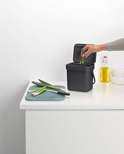 Brabantia Sort&Go Recipiente para los residuos orgánicos, 3 litros, Color Gris