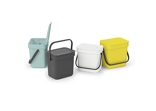 Brabantia Sort&Go Recipiente para los residuos orgánicos, 3 litros, Color Gris