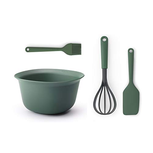 Brabantia Tasty+ Set de utensilios para repostería, plástico, Verde