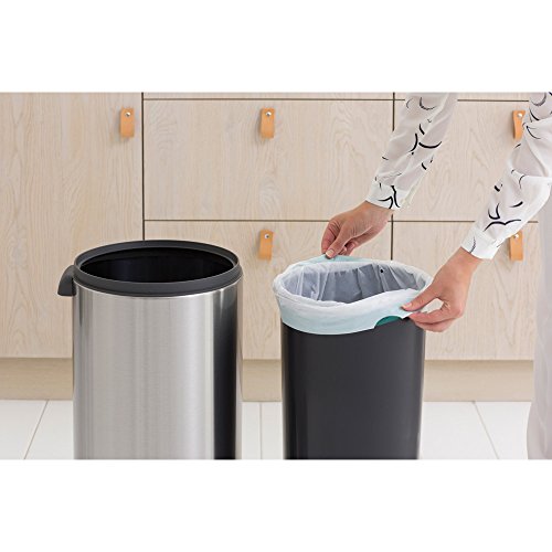 Brabantia Touch Bin Cubo de Basura, 30 litros, Anti-Huellas, De plástico, Acero Inoxidable, Mate antihuellas