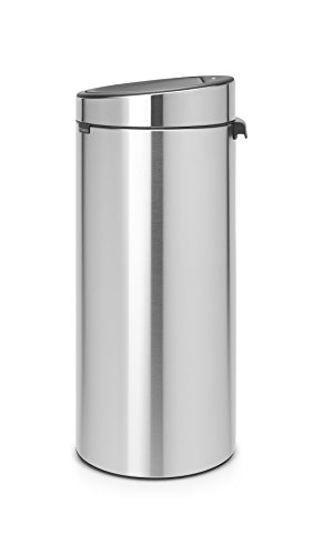 Brabantia Touch Bin Cubo de Basura, 30 litros, Anti-Huellas, De plástico, Acero Inoxidable, Mate antihuellas