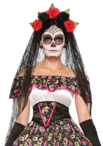 Bristol Novelty 74922 Day of the Dead Veil, talla única