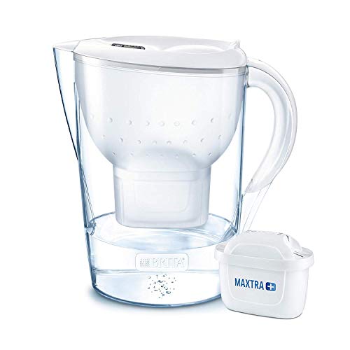 BRITA Marella blanca XL – Jarra de Agua Filtrada con 1 cartucho MAXTRA+, Filtro de agua BRITA que reduce la cal y el cloro, Agua filtrada para un sabor óptimo, 3.5L