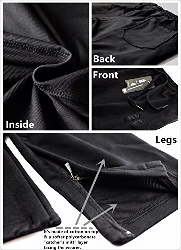 Broki - Pantalones de chándal ajustados con cremallera para hombre, pantalones deportivos informales para correr, ir al gimnasio, pantalones chinos de chándal, color negro Negro Negro ( M