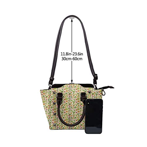 BROWCIN Arte vegetal Vida sana Cocinar Berenjena Pimienta Maíz Frijoles Hierbas Temporada Natural Fresco Multicolor Desmontable Moda Tendencia Bolso de las señoras Bolso de hombro