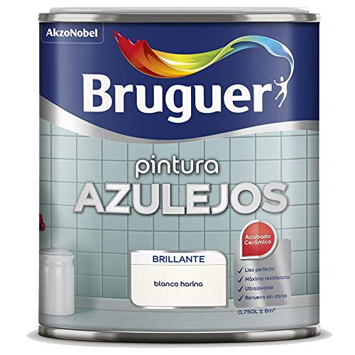 BRUGUER Esmalte Azulejos Blanco HARINA 2,5 L, Negro