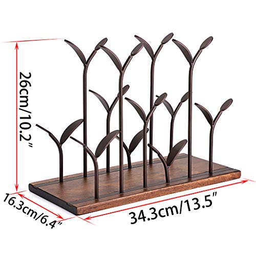 BSTKEY - Soporte para 6 botellas de vino de madera para vino tinto para bebidas para adultos, botella de licor, organizador de vino, soporte para almacenamiento de vino, bronce