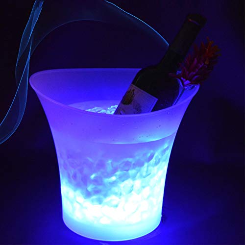 BUCKETS 2pcs 5L Cubo de Hielo de Gran Capacidad Colorido Vino LED Enfriador de Cerveza del Vino de Champagne Cubo Impermeable con Colores Que cambian