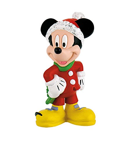 Bullyland 15074 – Juego de Figuras de Walt Disney Mickey y Minnie en el Disfraz de Navidad, Figuras pintadas a Mano, sin PVC, Gran Regalo para niños y niñas para Jugar con fantasía