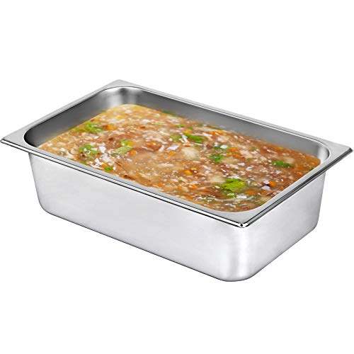 BuoQua Bandeja Rectangular de Acero Inoxidable 50 x 30 x 15 CM 6 Unidades Bandeja Honda Rectangular para Servir Bandeja Profunda para Horno Bandeja de Acero Inoxidable Bandeja para Arroz al Vapor