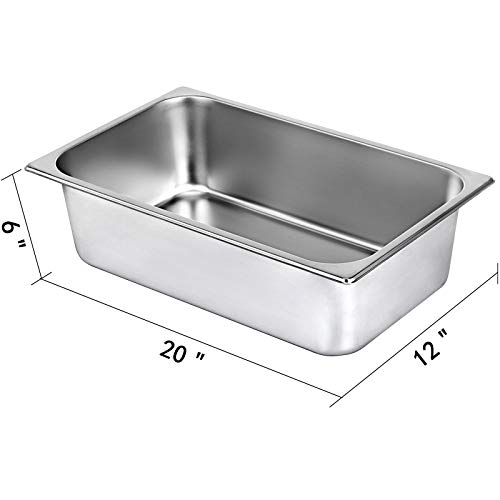 BuoQua Bandeja Rectangular de Acero Inoxidable 50 x 30 x 15 CM 6 Unidades Bandeja Honda Rectangular para Servir Bandeja Profunda para Horno Bandeja de Acero Inoxidable Bandeja para Arroz al Vapor