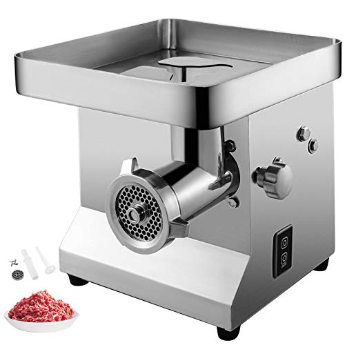 BuoQua Picadora de Carne Eléctrica 1100 W 300 kg por Hora Máquina de Salchichas Acero Inoxidable Moler Carne para Hamburguesas Salchichas etc para Restaurantes Supermercados Carnicerías