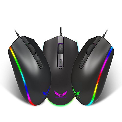 BURAN - Ratón óptico mecánico de alta velocidad con cable para juegos S900 RGB