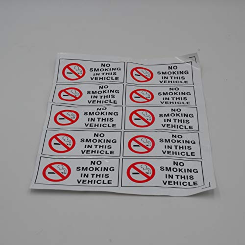 Busirde 10PCS / Set De no Fumadores en Este calcomanías para vehículos de Signos de Vinilo Marca de Seguridad Decal Coches Taxi Diseño de automoción