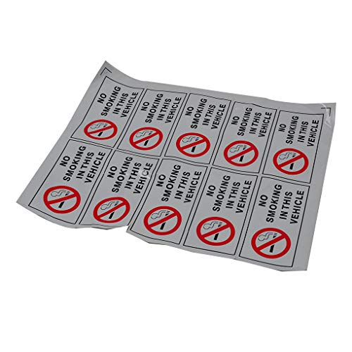 Busirde 10PCS / Set De no Fumadores en Este calcomanías para vehículos de Signos de Vinilo Marca de Seguridad Decal Coches Taxi Diseño de automoción