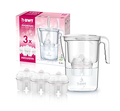 BWT Vida Manual – Jarra filtradora de agua con magnesio + Pack 3 filtros jarra de agua, 2.6 L