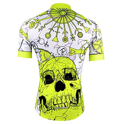 BXIO - Camiseta de Ciclismo para Hombre, con 3 Bolsillos Traseros elásticos con Banda Reflectante para Seguridad, Cremallera Completa y Tira Antideslizante para Mangas Cortas (186(Jerseys Only), 2XL)