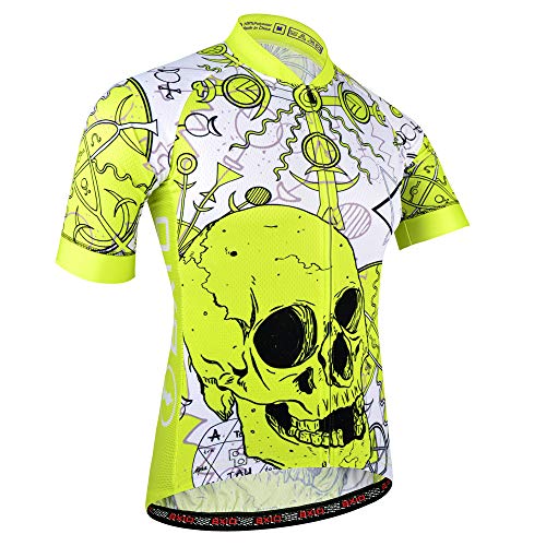 BXIO - Camiseta de Ciclismo para Hombre, con 3 Bolsillos Traseros elásticos con Banda Reflectante para Seguridad, Cremallera Completa y Tira Antideslizante para Mangas Cortas (186(Jerseys Only), 2XL)