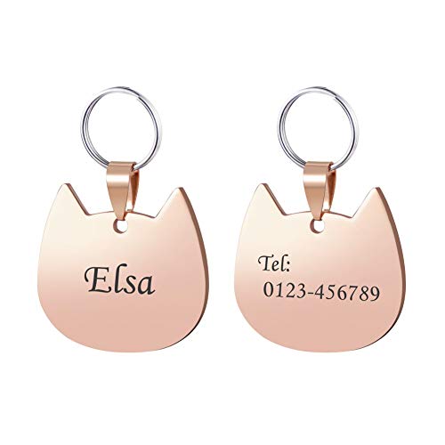 by Personalizado Medalla para Gato Perro Identificación de Acero Inoxidable Forma de Gato Grabado Gratis en Dos Caras 32 * 29 * 1.7 MM