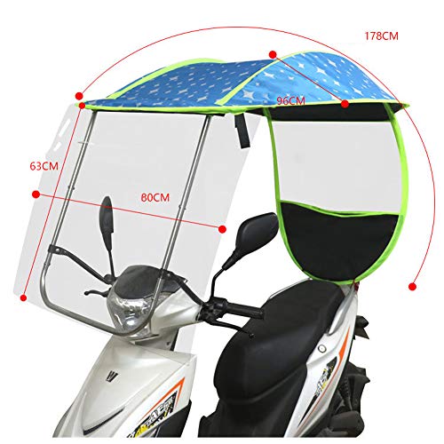 Byfjkkl Sombrilla para Coche Eléctrico, Toldo Parasol, Cristal De Plástico Transparente para Parabrisas HD - Adecuado para La Mayoría De Las Bicicletas Eléctricas,Negro