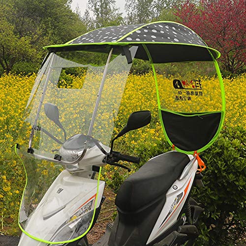 Byfjkkl Sombrilla para Coche Eléctrico, Toldo Parasol, Cristal De Plástico Transparente para Parabrisas HD - Adecuado para La Mayoría De Las Bicicletas Eléctricas,Negro