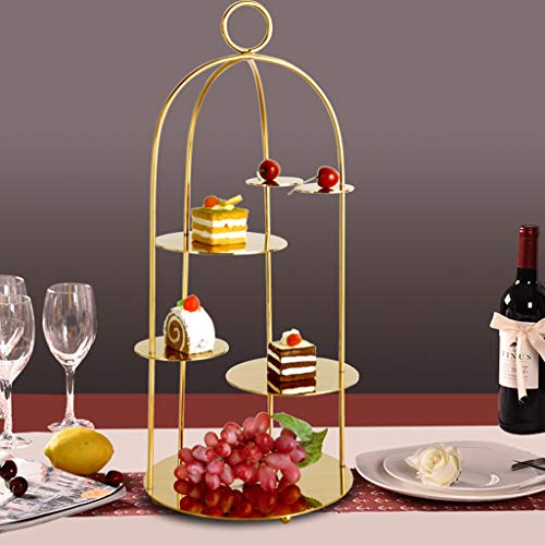 C-J-Xin La jaula de pájaros Postre tabla, pastelería del soporte de exhibición de múltiples capas de la tarde del bocado del té estante de la boda la fiesta de cumpleaños soporte de la torta de almace