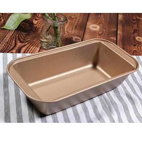 Cabilock 2 Piezas Bandeja Rectangular para Tostadas Bandeja para Pan Caja de Tostadas Antiadherente Bandeja para Hornear Pan Molde para Pan Herramientas para Hornear Herramientas (Dorado)