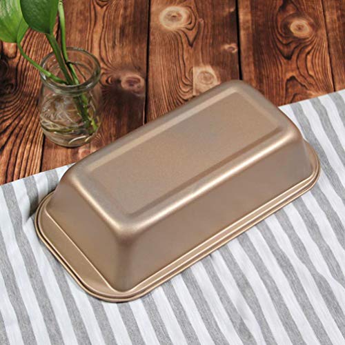 Cabilock 2 Piezas Bandeja Rectangular para Tostadas Bandeja para Pan Caja de Tostadas Antiadherente Bandeja para Hornear Pan Molde para Pan Herramientas para Hornear Herramientas (Dorado)