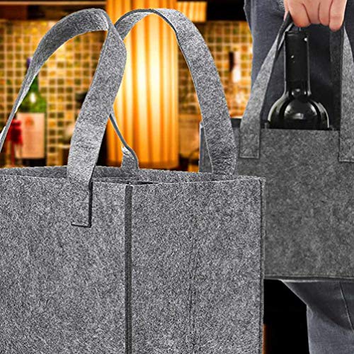 Cabilock Bolsa de Transporte de Botellas Bolsa de Transporte de Vino 6 Bolsillos de Botella Bolsa de Almacenamiento de Vino Tinto para Proteger Copas de Champán de Vino Copas (Gris)