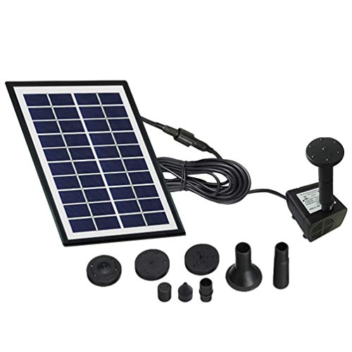 Cabilock Kit de Bomba de Fuente Solar 4W Bomba de Agua con Fuente de Fuente de Panel Solar en Miniatura para Acuario de Piscina de Estanque de Jardín (Negro)