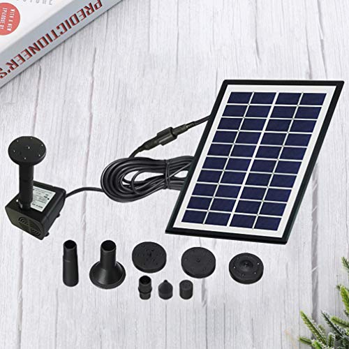 Cabilock Kit de Bomba de Fuente Solar 4W Bomba de Agua con Fuente de Fuente de Panel Solar en Miniatura para Acuario de Piscina de Estanque de Jardín (Negro)