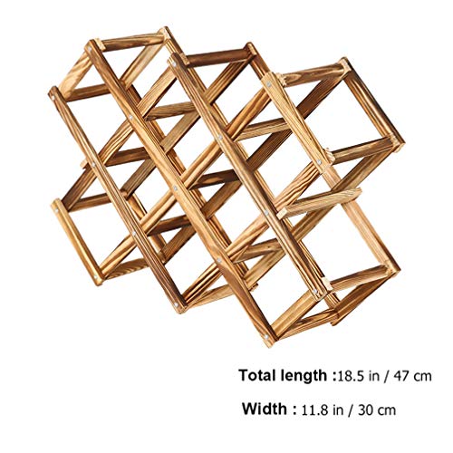 Cabilock - Soporte de madera para botellas de vino natural, estante para almacenamiento de vino, estante para vino, bodega, estante para el hogar, cocina, despensa y bar (marrón)