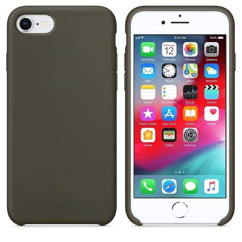 CABLEPELADO Funda Silicona iPhone 7/8 Textura Suave Color Verde Oliva