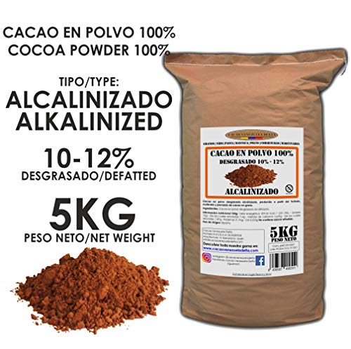 Cacao Venezuela Delta - Cacao en Polvo Puro 100% · Alcalinizado · Desgrasado 10-12% · 5kg