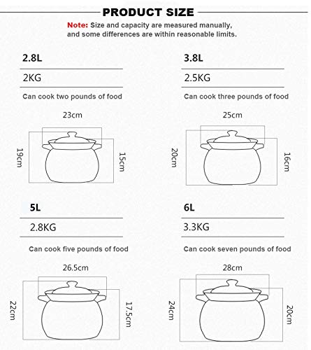 Cacerolas Cacerola Olla De Cerámica Olla De Piedra Olla De Barro Olla De Gran Capacidad Utensilios De Cocina Olla De Avena Fuego Abierto Hogar Calor Calor Multifunción Con Tapa