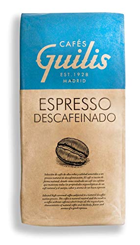 CAFES GUILIS Café en Grano Descafeinado Arábica Tueste Natural Sabor Aroma Espresso 1 Kg