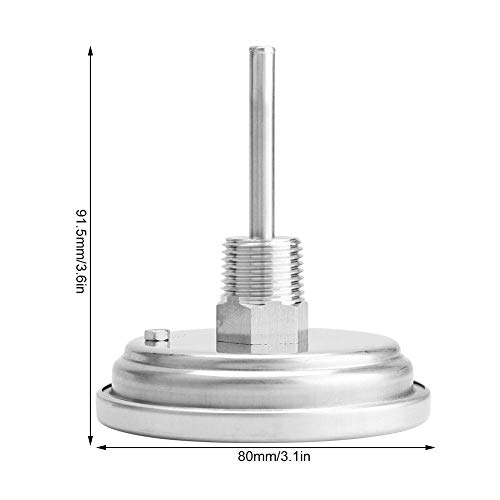 Cafopgrill Kit de Termómetro de Cerveza Sin Soldadura Bi-Metal Homebrew Hervidor 1/2"MNPT 0~220F para Termómetro de Cerveza y Vino Homebrew