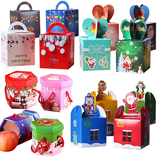 caja de dulces navideños Fiyuer 40 Pcs cajas galletas navidad para Niños Adultos Presenta Chuches Cumpleaños Artículo Accesorios