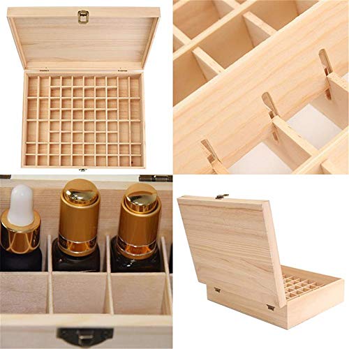 Caja de Madera de Almacenamiento de Aceite Esencial de 68 Ranuras - Almacenamiento 5-15 ml de Botellas de Aceites Esenciales y Perfume #3