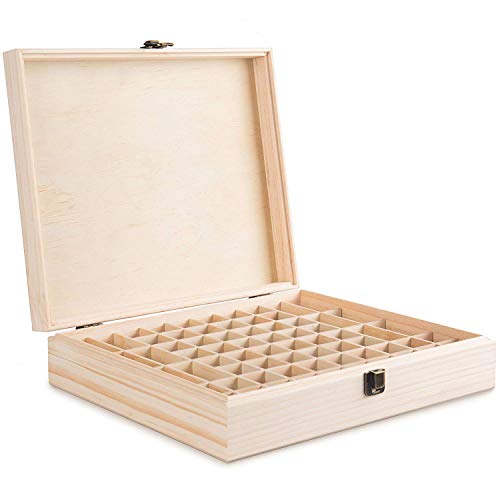 Caja de Madera de Almacenamiento de Aceite Esencial de 68 Ranuras - Almacenamiento 5-15 ml de Botellas de Aceites Esenciales y Perfume #3