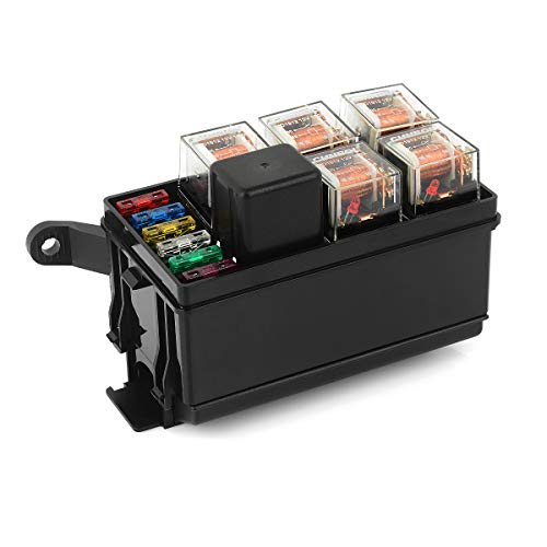 Caja de relé de fusible para automóvil DC12V 40A 6 Bloque de relé 5 vías para el conjunto completo del seguro de equipaje de la góndola (con relé de 5 piezas 12V 40A)