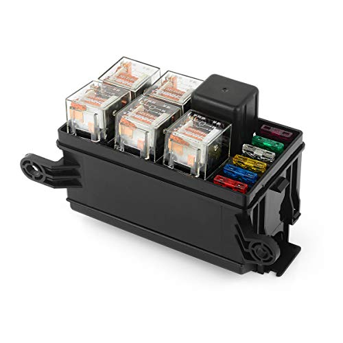 Caja de relé de fusible para automóvil DC12V 40A 6 Bloque de relé 5 vías para el conjunto completo del seguro de equipaje de la góndola (con relé de 5 piezas 12V 40A)