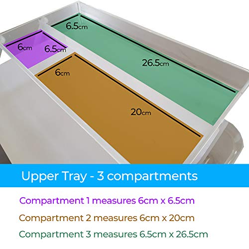 Caja de transporte para artistas (blanco translúcido), ideal para almacenar pinturas, lápices, pinturas, pasteles y accesorios de costura y manualidades